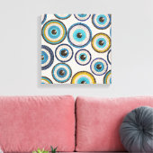 Evil Eye Mosaic Tile Pattern Canvas Afdruk (Insitu (Woonkamer))