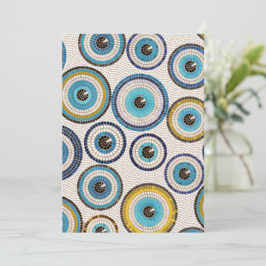 Evil Eye Mosaic Tile Pattern Feestdagenkaart (Staand voorkant)
