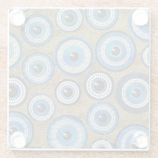 Evil Eye Mosaic Tile Pattern Glazen Onderzetter (Achterkant)
