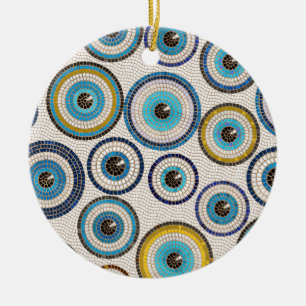 Evil Eye Mosaic Tile Pattern Keramisch Ornament