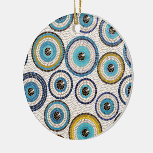 Evil Eye Mosaic Tile Pattern Keramisch Ornament (Links)