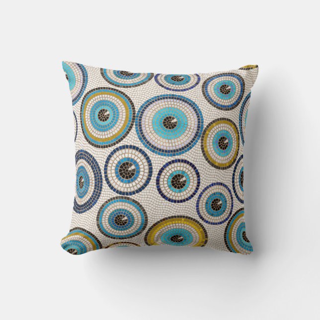 Evil Eye Mosaic Tile Pattern Kussen (Voorkant)