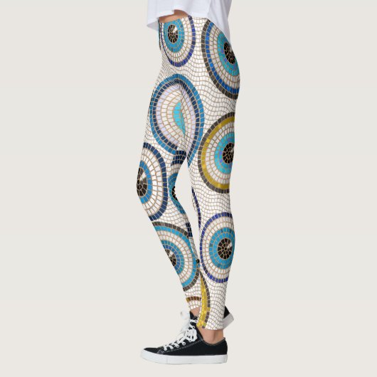 Evil Eye Mosaic Tile Pattern Leggings (Links)