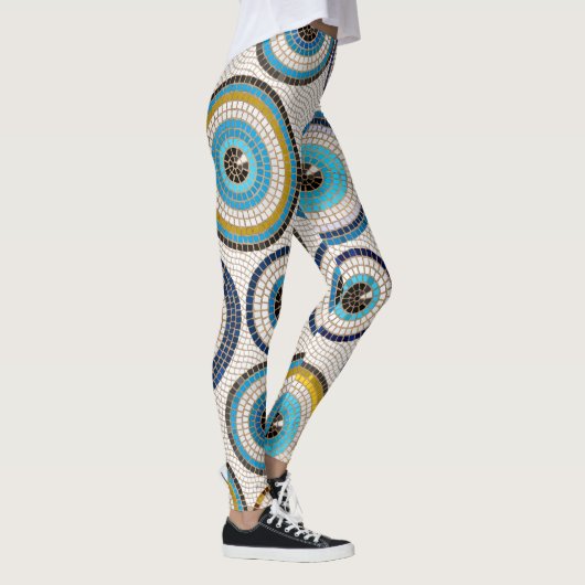 Evil Eye Mosaic Tile Pattern Leggings (Rechts)