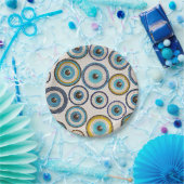 Evil Eye Mosaic Tile Pattern Papieren Bordje (Feest)