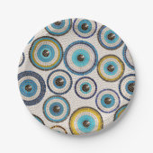 Evil Eye Mosaic Tile Pattern Papieren Bordje (Voorkant)