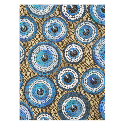 Evil Eye Mosaic Tile Pattern Tafelkleed (Voorkant)