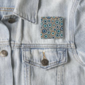 Evil Eye Mosaic Tile Pattern Vierkante Button 5,1 Cm (In situ)