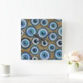 Evil Eye Mosaic Tile Pattern Vierkante Klok (Huis)