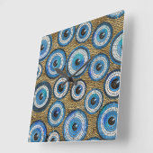 Evil Eye Mosaic Tile Pattern Vierkante Klok (Hoek)