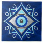 Evil Eye Ornament marmeren texturen Tegeltje (Voorkant)