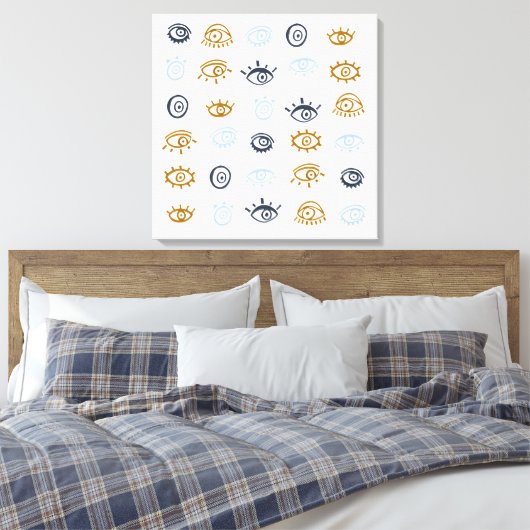 Evil Eye Pattern Canvas Afdruk (Insitu (Slaapkamer))
