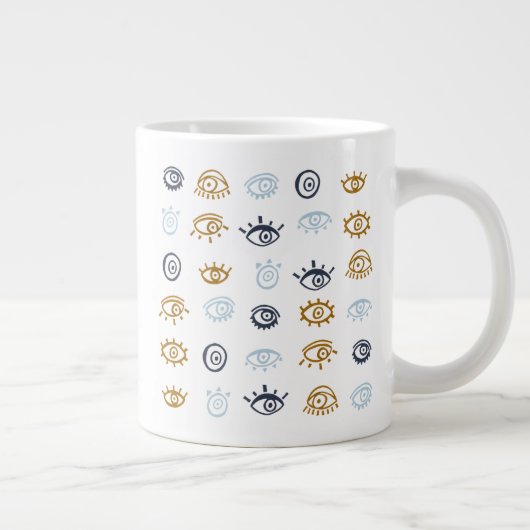 Evil Eye Pattern Extra Grote Beker (Rechts)