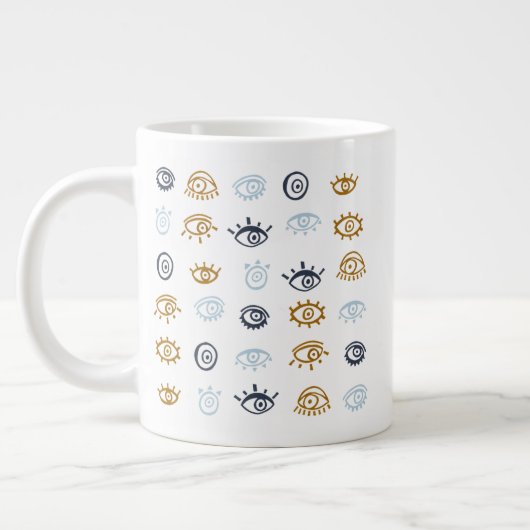 Evil Eye Pattern Extra Grote Beker (Links)