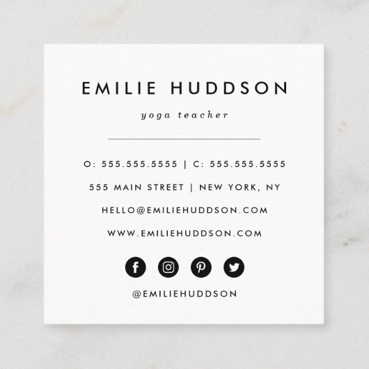 Evil Eye Pattern, Greek Eye, Nazar, Yoga Teacher Vierkante Visitekaartje (Achterkant)