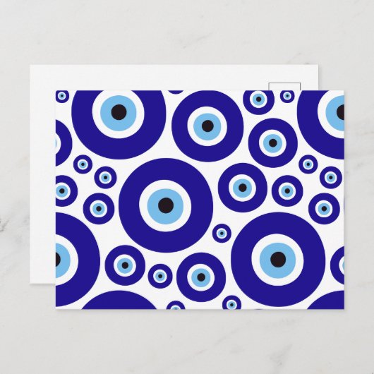 Evil Eye Pattern, Greek Eye, Turkish Eye, Nazar Briefkaart (Voorkant / Achterkant)