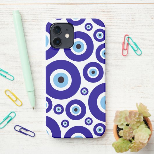 Evil Eye Pattern, Greek Eye, Turkish Eye, Nazar iPhone Hoesje (Op bureau)