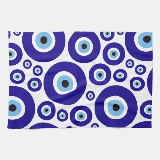 Evil Eye Pattern, Greek Eye, Turkish Eye, Nazar Theedoek (Horizontaal)