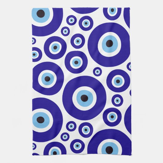 Evil Eye Pattern, Greek Eye, Turkish Eye, Nazar Theedoek (Verticaal)