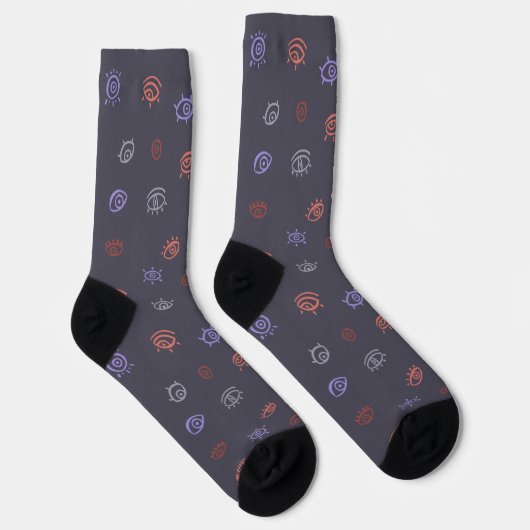 Evil Eye Pattern Socks Sokken (Rechts)