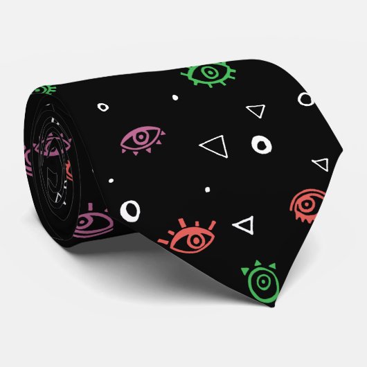 Evil Eye Pattern Stropdas (Opgerold)