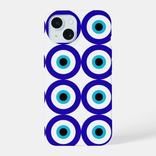 Evil Eye Protection All-Over Pattern  iPhone 15 Hoesje (Achterkant)