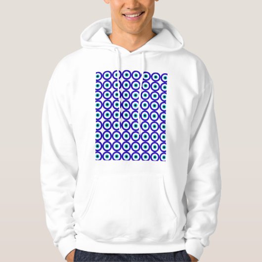 Evil eye protection  repeat pattern hoodie (Voorkant)