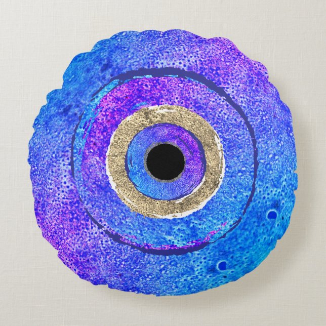 Evil Eye Rond Kussen (Voorkant)
