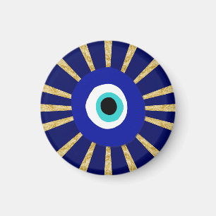 Evil Eye Symbool op Gold Sunburst Magneet