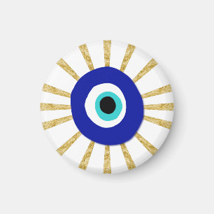 Evil Eye Symbool op Gold Sunburst Magneet
