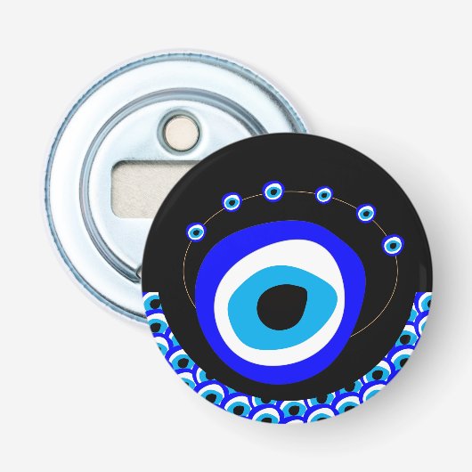 Evil Eye Talisman & Arabic Amulet/Turks, Grieks Button Flesopener (Voorkant)