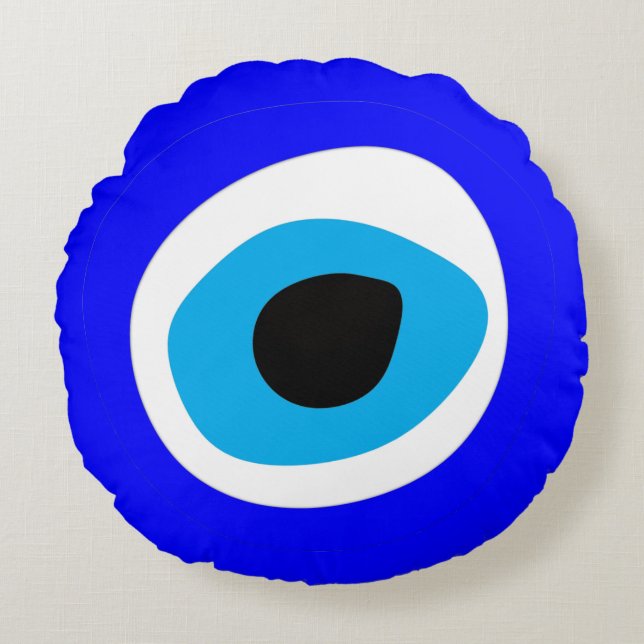 Evil Eye Talisman & Arabic Amulet/Turks, Grieks Rond Kussen (Voorkant)