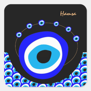 Evil Eye Talisman & Arabic Amulet/Turks, Grieks Vierkante Sticker