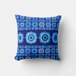 Evil Eye Tile Ornament - Blue glass and silver Kussen