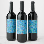 Evil Eye Tile Pattern - Blue and gold Wijn Etiket (Flessen)