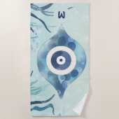 Evil Eye Underwater Bleu Serviette de plage tendan (Devant)