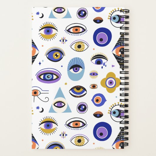 Evil Eye voor Good Luck Protection Spiral Notitieb Notitieboek (Achterkant)