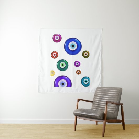 Evil Eye White Backdrop Wandkleed (In situ)