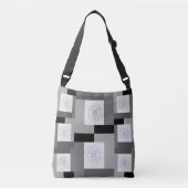 Evil eye Zwart, Wit en Grijs grafisch ontwerp Crossbody Tas (Voorkant)