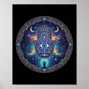Evil Eyes Amulet Bescherming Esthetische Yoga Hams Poster