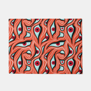 Evil Eyes Pattern - Abstracte rode ogen op Sinaasa Deurmat