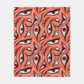 Evil Eyes Pattern - Abstracte rode ogen op Sinaasa Fleece Deken (Voorkant)