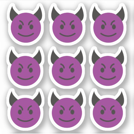Evil Face Devil Emoticon Stickers (Voorkant)