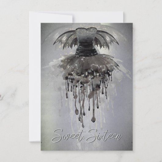 Evil Fairy Gown | Gothic Black Vampy Rock Sheen Kaart (Voorkant)