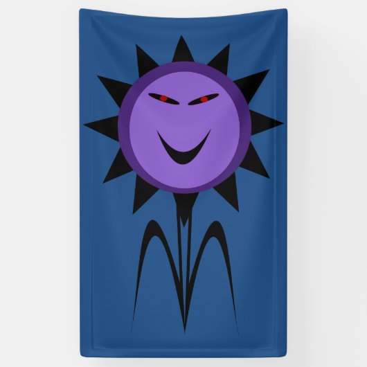 Evil Flower Kawaii Gothic Halloween Banner (Verticaal)