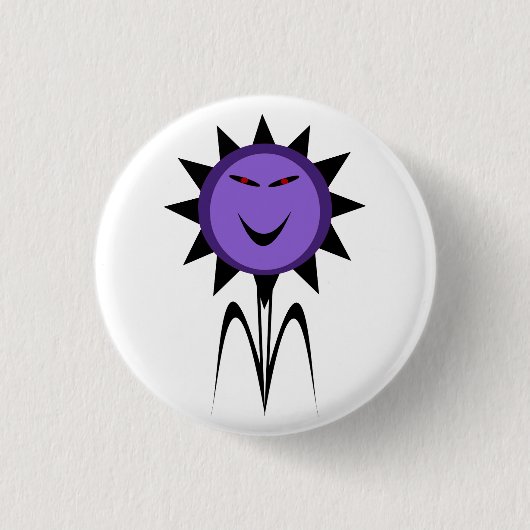 Evil Flower Kawaii Gothic Halloween Button (Voorkant)