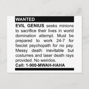 Evil Genius Ad Briefkaart