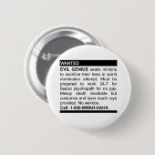 Evil Genius Ad Ronde Button 5,7 Cm (Voorkant /achterkant)