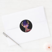 Evil Ghost Deer Ronde Sticker (Envelop)