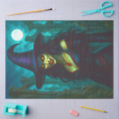 Evil Gothic Witch Glowing Eyes beroemd gemaakt doo Tissuepapier (Craft)